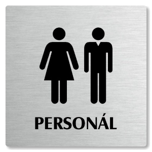 WC společné, personál, 100x100mm, stříbrná, Nevada